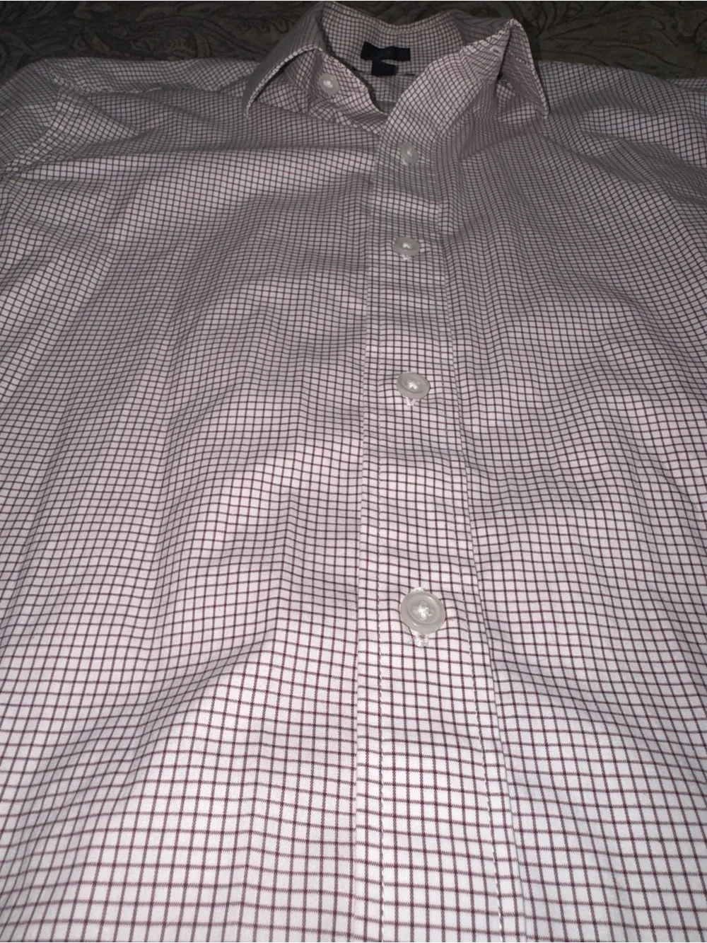 J.Crew Ludlow Men’s 14.5/32 Slim Fit Burgundy White Mini Check Dress Shirt